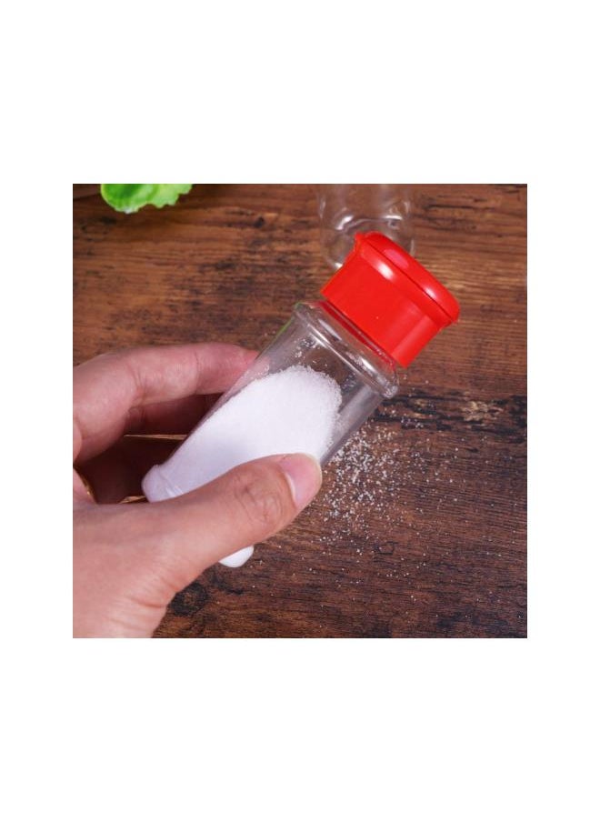 Plastic Spice Jar with Shaker Lids 24pcs Salt Pepper Shakers Seasoning Jar Barbecue Condiment Jar Bottles Cruet Container,Perfect for Storing Spice, Herbs and Powders(Red)