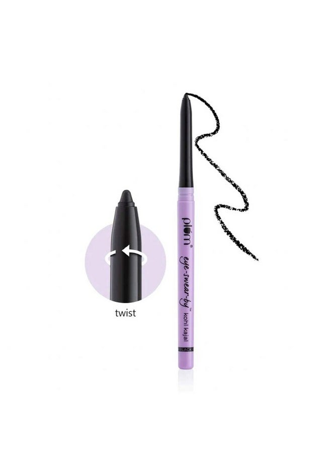 Eyeswearby Everyday Wear Kajal Black Waterproof ; Creamy Smooth Formula ; Smudgeproof ; Twist Up Pencil ; Creamy Smooth Glide ; Long Lasting Eye Makeup ; With Vit E