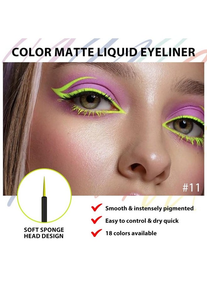 6Pcs Dark Red Purple Dark Green Light Green Sky Blue Liquid Eyeliner Set Waterproof Eye Liners For Women, Eyes Wing Colored Delineador De Ojos A Prueba De Agua Contra El Agua Blanco Para Ojos