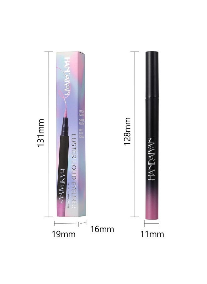 Liquid Eyeliner Pen, Waterproof Eyeliner Long-Lasting Eyeliner, Metallic-Eyeliner Easy To Use, White Black Red Brown Purple Colorful Eyeliner (Silver)