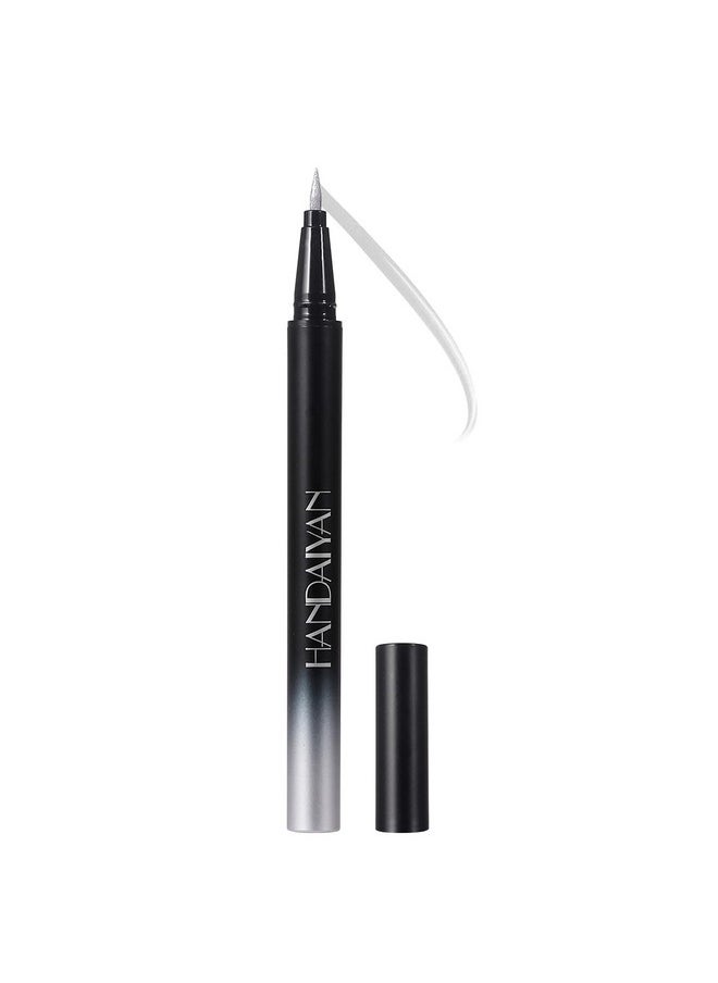 Liquid Eyeliner Pen, Waterproof Eyeliner Long-Lasting Eyeliner, Metallic-Eyeliner Easy To Use, White Black Red Brown Purple Colorful Eyeliner (Silver)