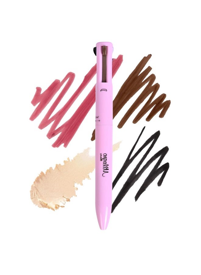 4-In-1 Makeup Pen, Smudgeproof & Waterproof Eyeliner, Lip Liner, Highlighter & Eyebrow Pencil With Rich Color Payoff, 24-Hour Long Stay