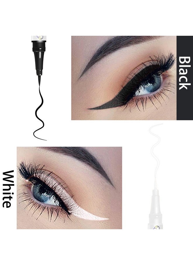 White Eyeliner & Black Eyeliner Set, Waterproof Liquid Eyeliner Quick Drying Long-Lasting Eye Liners For Women Makeup Tool Easy To Use Eyeliner Liquid Set