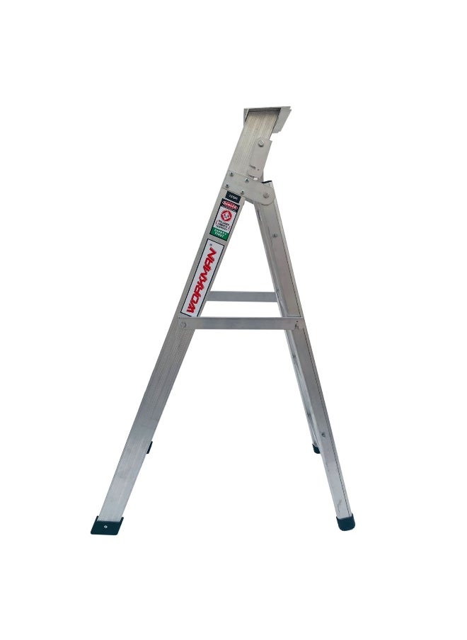 Dual Purpose Aluminum Ladder - Lightweight, Telescoping Ladder for Home, Office & Outdoor Use | 5 Steps Folding Ladder with Anti-Slip Design | Heavy-Duty Multi-Use Ladder | 1.5 Meters