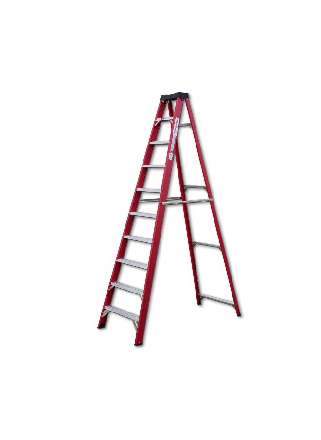 Fibre One Sided Ladder -Non-Conductive Safety Ladder for Electrical | Lightweight, Telescoping Ladder for Home, Office & Outdoor Use | Folding Ladder with Anti-Slip Design | Heavy-Duty Multi-Use Ladder | 9 Steps | 2.7 Meter