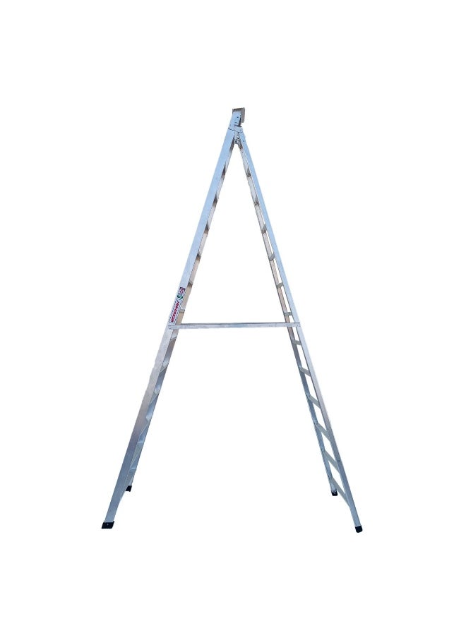 Dual Purpose Aluminum Ladder - Lightweight, Telescoping Ladder for Home, Office & Outdoor Use | 14 Steps Folding Ladder with Anti-Slip Design | Heavy-Duty Multi-Use Ladder | 4 Meters