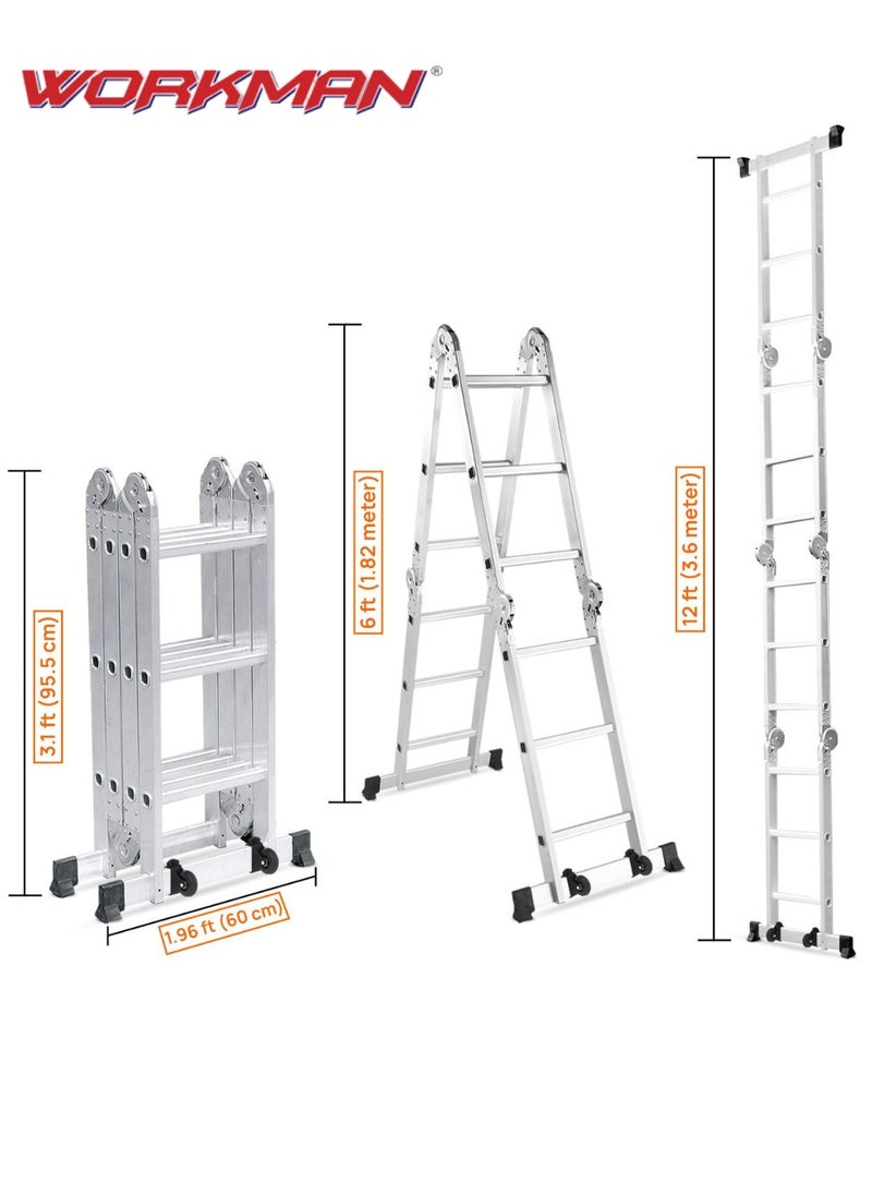 Aluminum Ladder Multi-Purpose 4x4 – Lightweight, Versatile, and Heavy-Duty for Home and Professional Use | 4.16 Meter