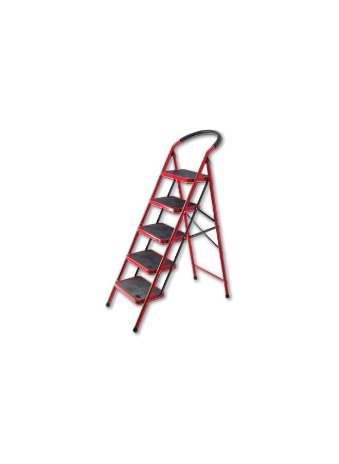 Steel Ladder 1105A - Lightweight Ladder for Home, Office & Outdoor Use | 5 Steps Folding Ladder with Anti-Slip Design | Heavy-Duty Multi-Use Ladder | 1.5 Meter