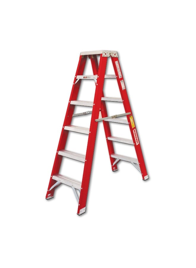 Fiber Double Sided Ladder - Lightweight, Ladder for Home, Office & Outdoor Use | 12 Steps Folding Ladder with Anti-Slip Design | Heavy-Duty Multi-Use Ladder | 3.6 Meter