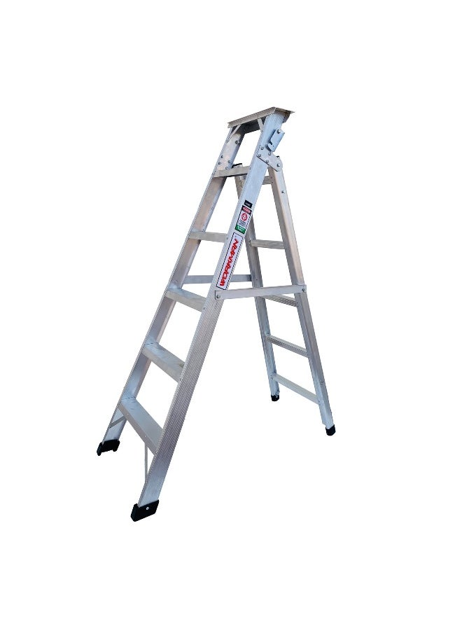 Dual Purpose Aluminum Ladder - Lightweight, Telescoping Ladder for Home, Office & Outdoor Use | 6 Steps Folding Ladder with Anti-Slip Design | Heavy-Duty Multi-Use Ladder | 1.8 Meters