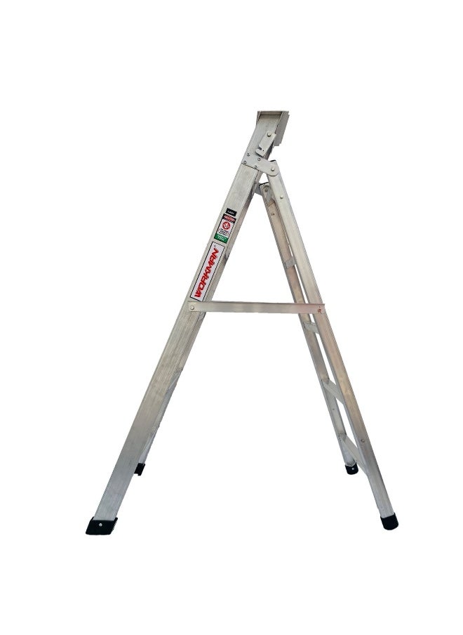 Dual Purpose Aluminum Ladder - Lightweight, Telescoping Ladder for Home, Office & Outdoor Use | 6 Steps Folding Ladder with Anti-Slip Design | Heavy-Duty Multi-Use Ladder | 1.8 Meters