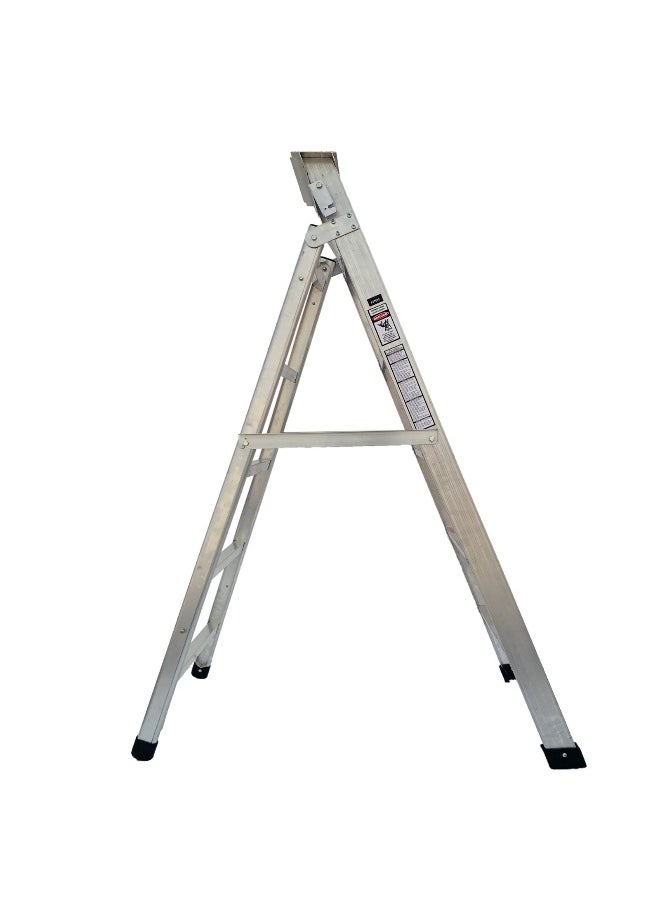 Dual Purpose Aluminum Ladder - Lightweight, Telescoping Ladder for Home, Office & Outdoor Use | 6 Steps Folding Ladder with Anti-Slip Design | Heavy-Duty Multi-Use Ladder | 1.8 Meters