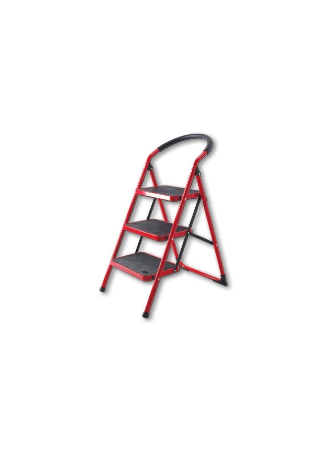 Steel Ladder 1103A - Lightweight Ladder for Home, Office & Outdoor Use | 3 Steps Folding Ladder with Anti-Slip Design | Heavy-Duty Multi-Use Ladder | 0.9 Meter