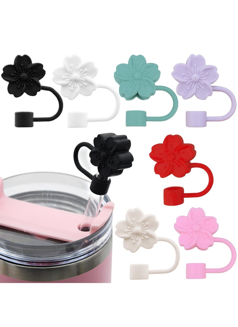 1 x 5 pcs Food-Grade Silicone Straw Cover Flower Design Large quantity and color can be customized