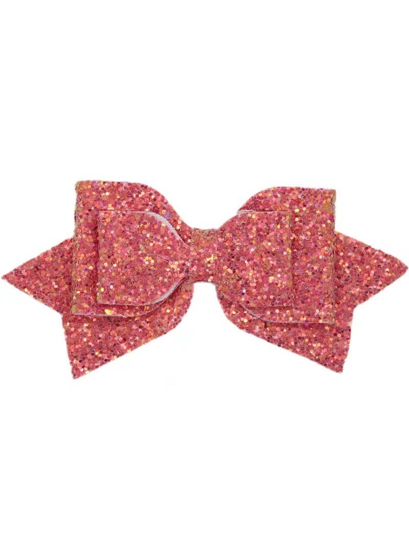 1 x 5 pcs Creative Glitter Bow Straw Cup Decor DIY 2 watermelon red