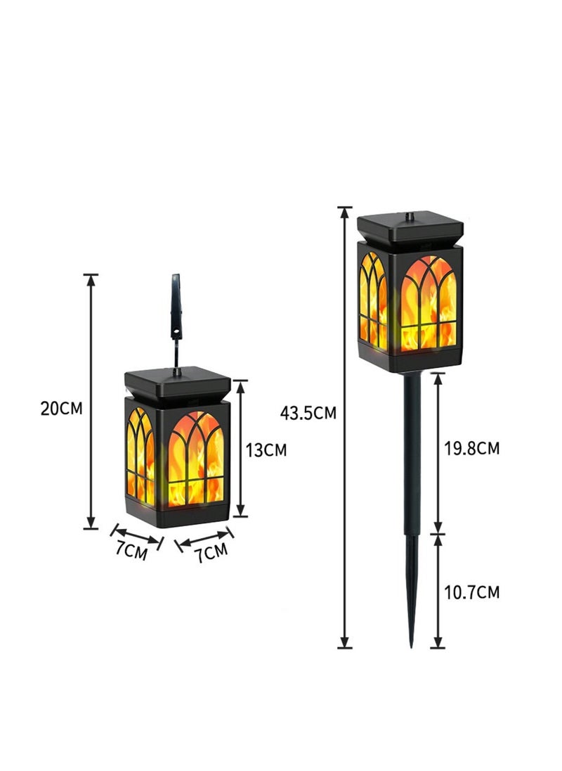 Solar Lights 2-Pack Flickering Flames Outdoor Warm + RGB Lights Waterproof Solar Powered Hanging Landscape Light For Garden Yard Porch Lawn Decor