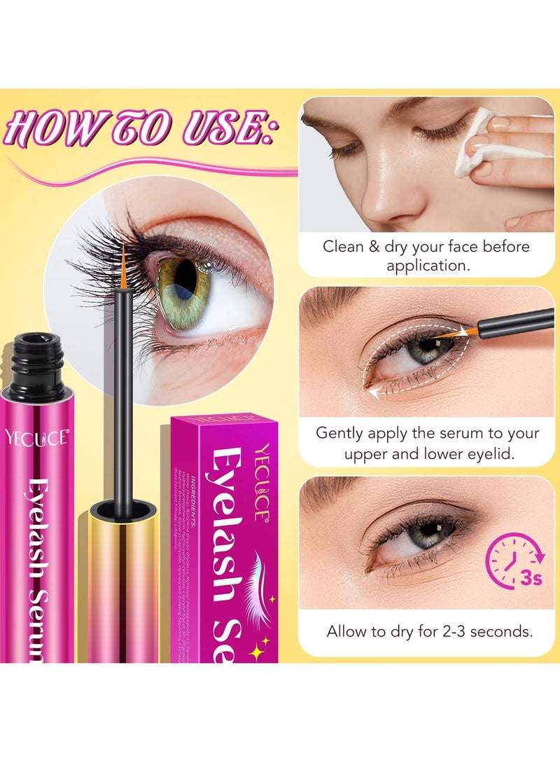 Eyelash Serum Rapid Eyelash Growth Serum Lash Serum for Eyelash Growth Lash Growth Serum for Stronger Healthier Fuller Longer Lashes and Brows Lash and Brow Growth Serum 5ml