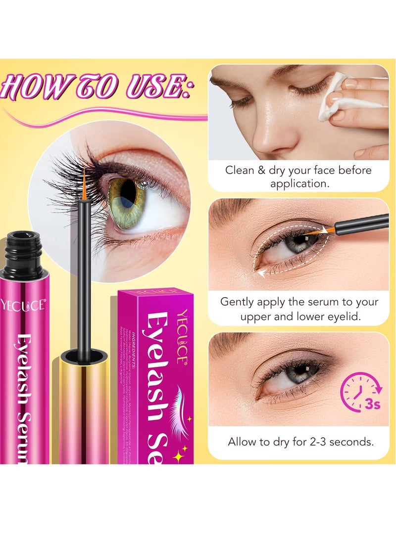 Eyelash Serum Rapid Eyelash Growth Serum Lash Serum for Eyelash Growth Lash Growth Serum for Stronger Healthier Fuller Longer Lashes and Brows Lash and Brow Growth Serum 5ml