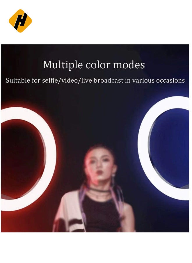 Selfie Ring Light 8/1013/14/18 Inch LED Dimmable RGB Selfie Ring Light Colorful Makeup Light with Tripod Stand for Makeup Live Stream Selfie Led Ring Light (Size : 13 inch)