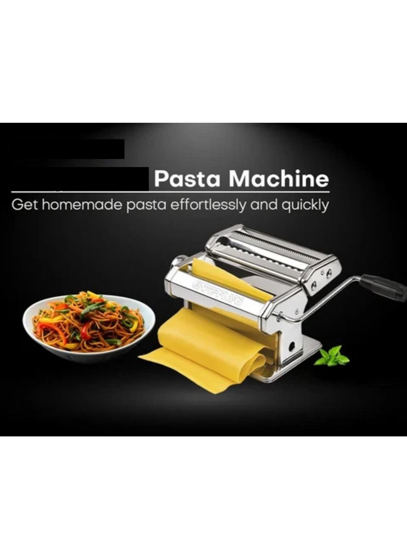 Pasta Maker | Stainless Steel | Manual Pasta Machine for Spaghetti, Tagliatelle or Lasagne Pasta Machine for Rolling Dough