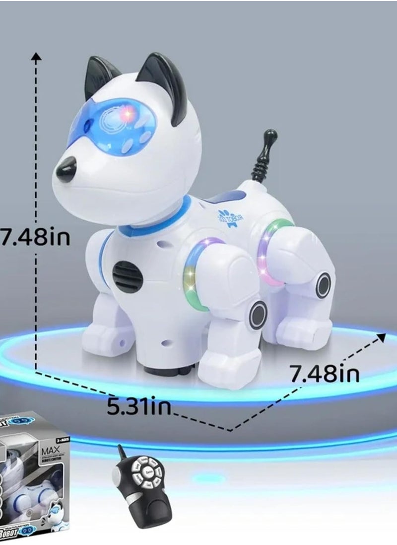 FEIP Intelligent Robot Dog Toy, Strong Structure Interactive Educational Toy Cool Light Music Remote Control Robot Dog Toy Endless Fun for Home Play