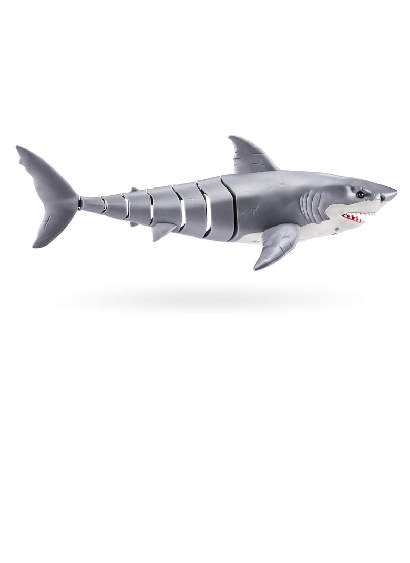 ROBO ALIVE Great White Shark Series 1 by ZURU Robotic Shark Toy with Battery Powered Lighting Summer Pool Toy Bath Toy