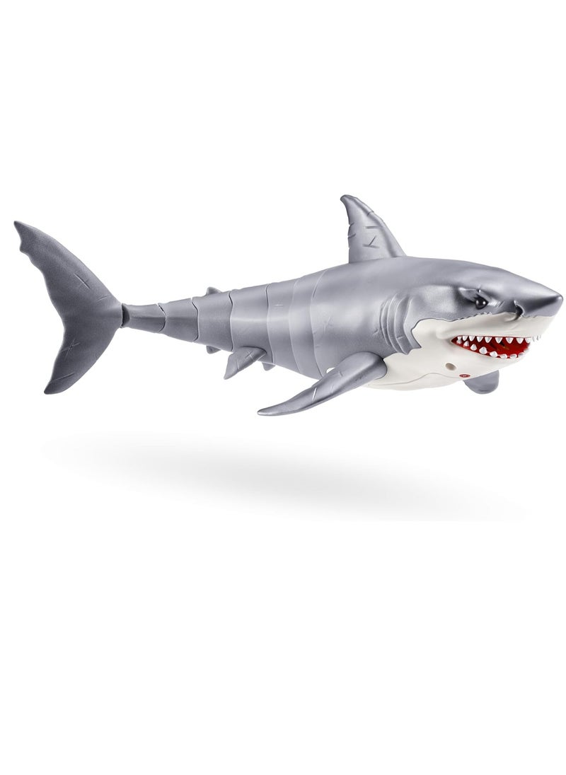 ROBO ALIVE Great White Shark Series 1 by ZURU Robotic Shark Toy with Battery Powered Lighting Summer Pool Toy Bath Toy