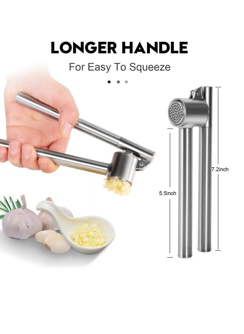 304 Stainless Steel Garlic Crusher Detachable Heavy Duty Rust Proof Garlic Mincer