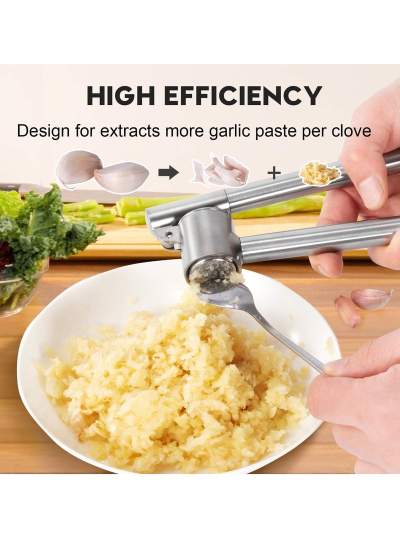 304 Stainless Steel Garlic Crusher Detachable Heavy Duty Rust Proof Garlic Mincer