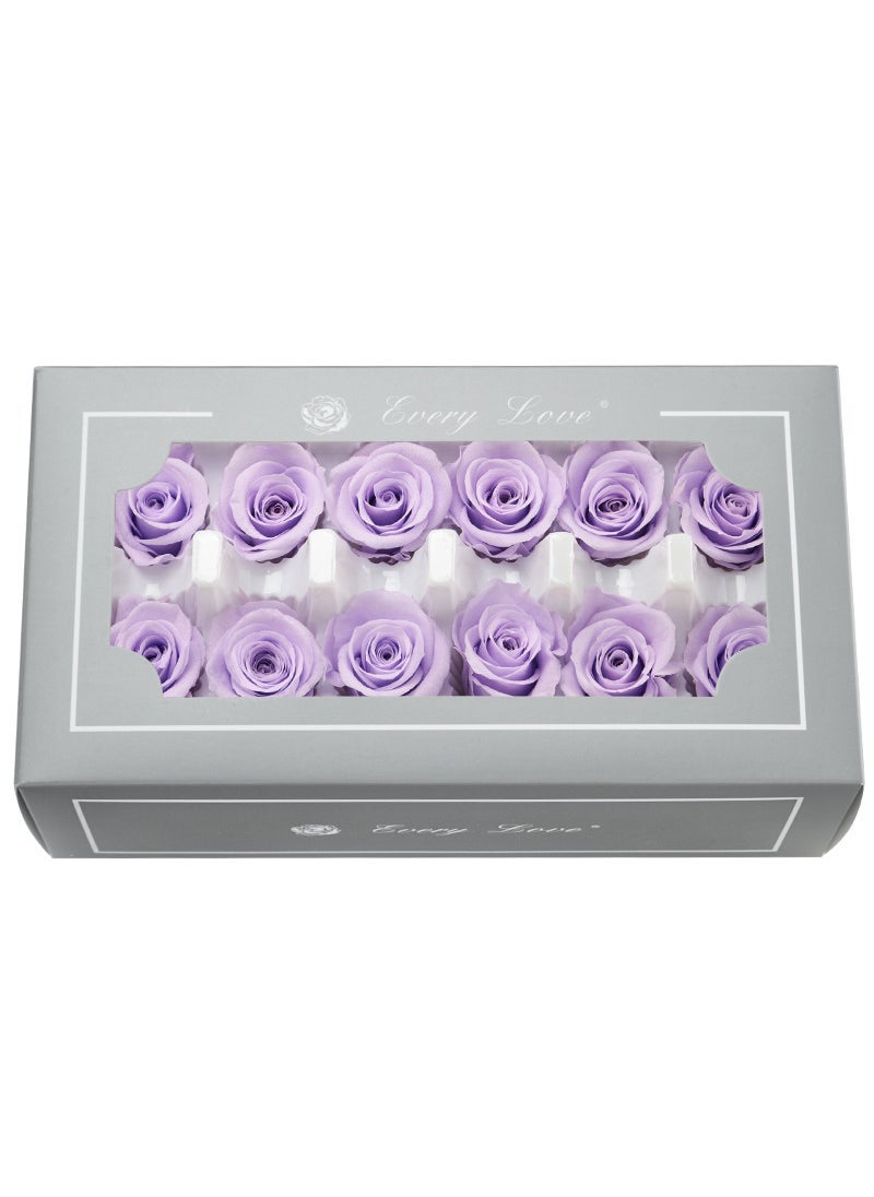 Eternal Rose Heads 3-4cm 12pcs DIY Bouquet Light purple