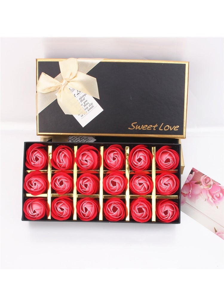 Cross-border supply rose soap flower gift box 12 bear flower Mothers Day gift foreign trade Valentines Day simulation flower 18 red color