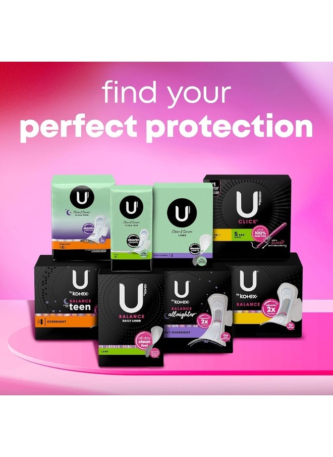 U by Kotex Balance Daily Wrapped Panty Liners, Light Absorbency, Regular Length, 100 Count (Packaging May Vary)