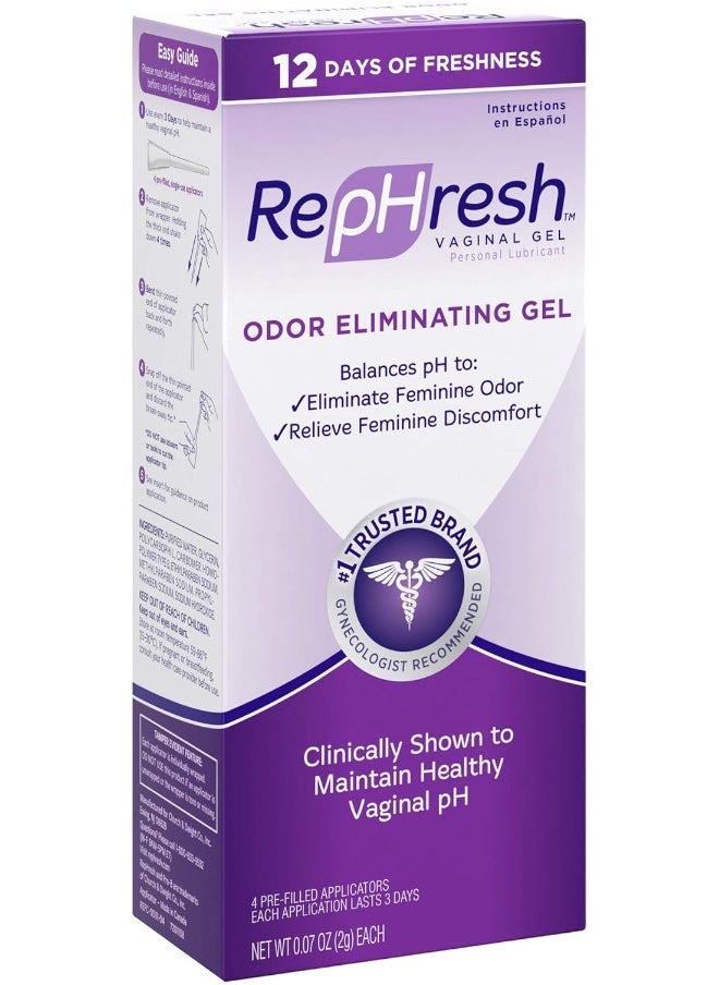 RepHresh Odor Eliminating Vaginal Gel, 4ct (0.07oz)