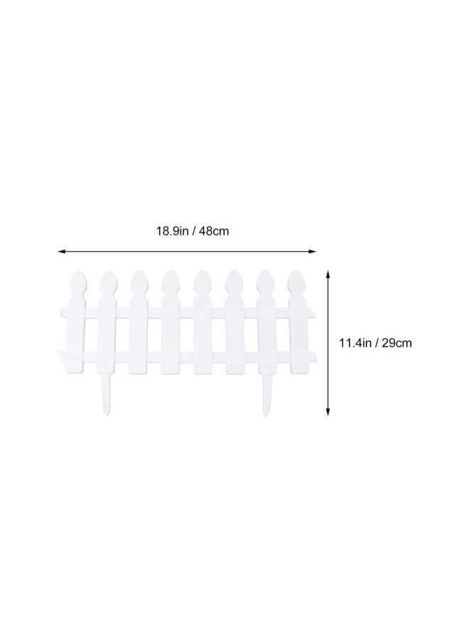 4 Pcs white picket fence Plastic Edgings Garden Picket Fence Grass Lawn Flowerbeds Plant Border Decorative Landscape Panels for Yard Garden Outdoor vinyl picket fence White plastic garden fence