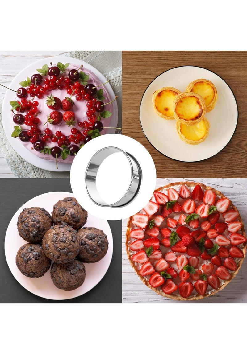 12 PCS Stainless Steel Round English Muffin Rings, 3.15 Inch Muffin  Tart Rings, for Kitchen Cooking Baking