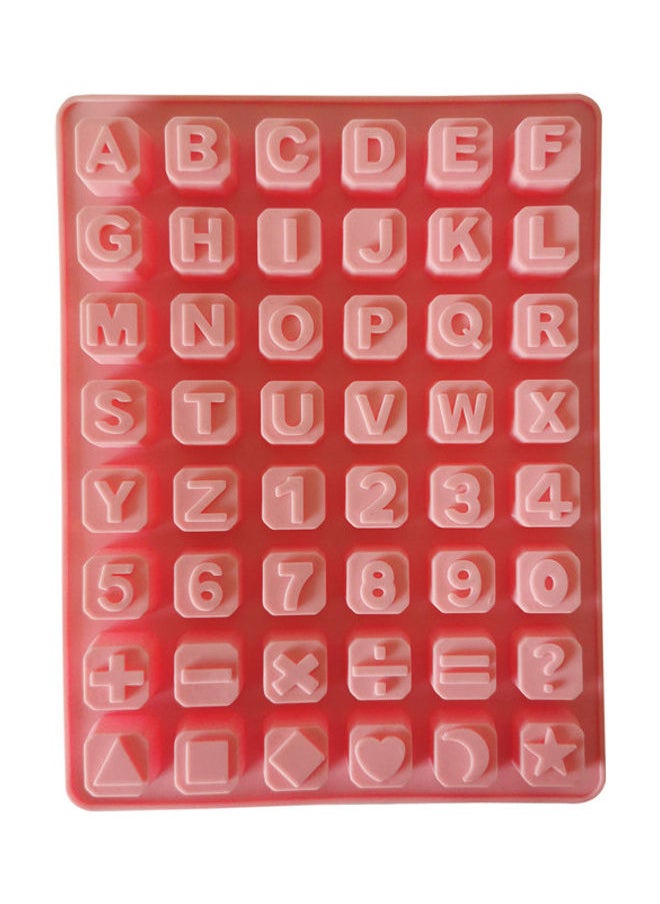 English Letters And Numbers Silicone Decorative  Mold Pink 23 x 18cm