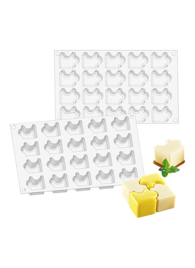 20 Cavity Silicone Mold Non Stick Mousse Dessert Pastry Mold for Baking Tools white 30*30*30cm