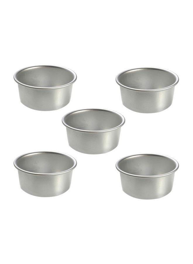 5-Piece Round Removable Bottom Mould Silver 2.5inch