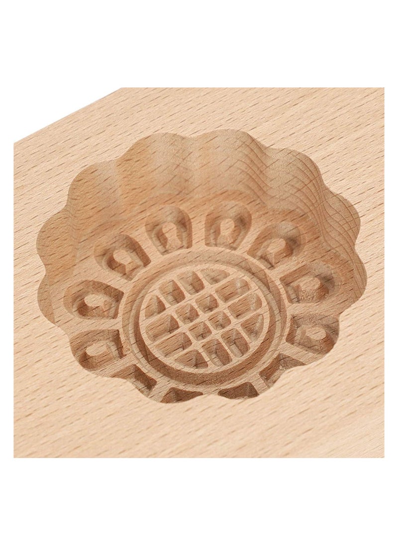 Wooden Mooncake DIY 4 Flower Shapes Handmade Pastry Mold