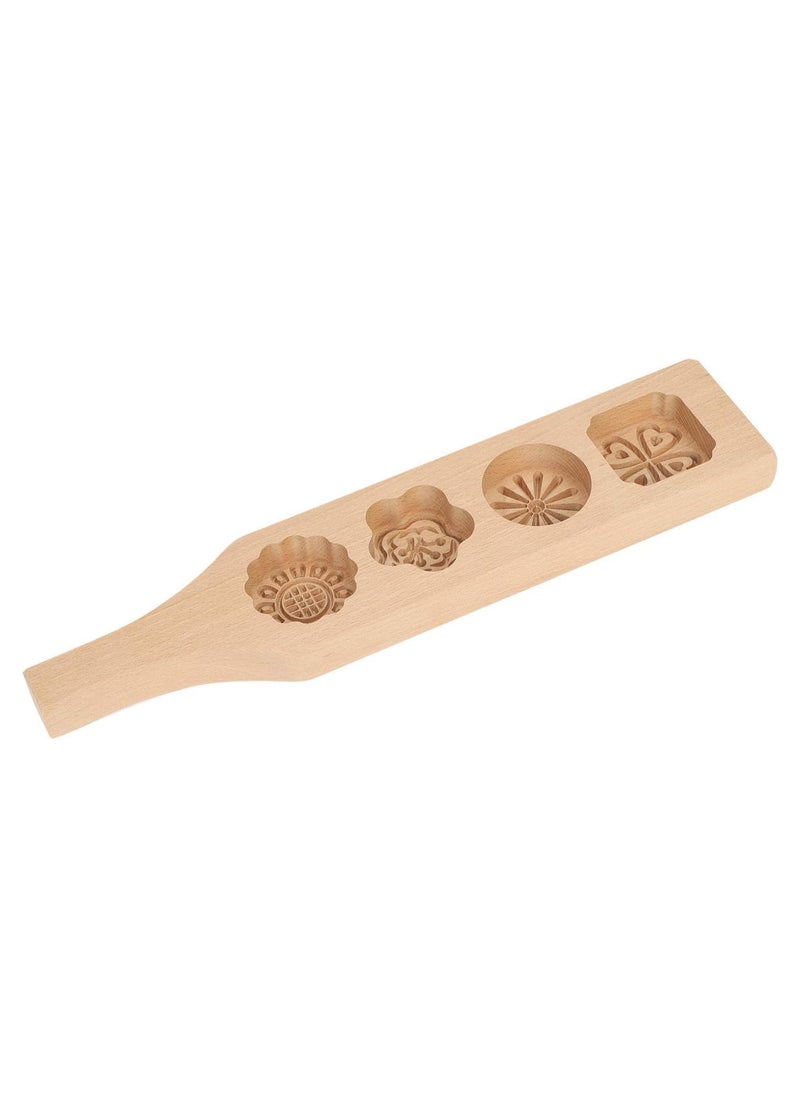 Wooden Mooncake DIY 4 Flower Shapes Handmade Pastry Mold