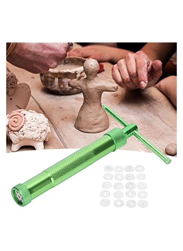 Clay Extruder, with Multiple Molds Cake Sculpture, Stainless Steel Wear‑Resistant Rotating Handheld for Clay Baking