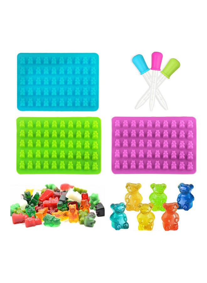 50 Cavity Silicone Mold Bear Shape Mould for Candy Jelly Ice Tube Tray red 20*20*20cm