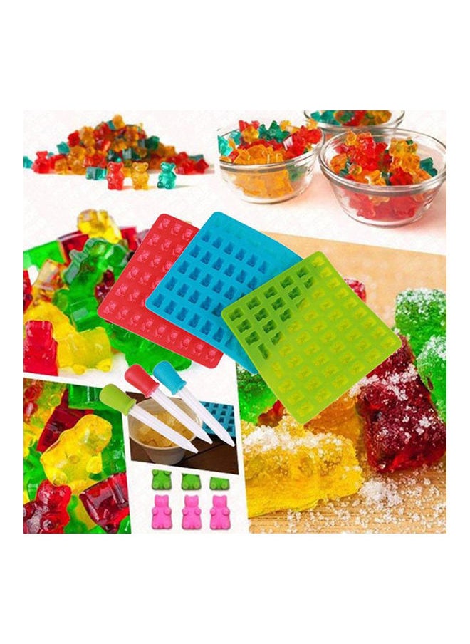 50 Cavity Silicone Mold Bear Shape Mould for Candy Jelly Ice Tube Tray red 20*20*20cm