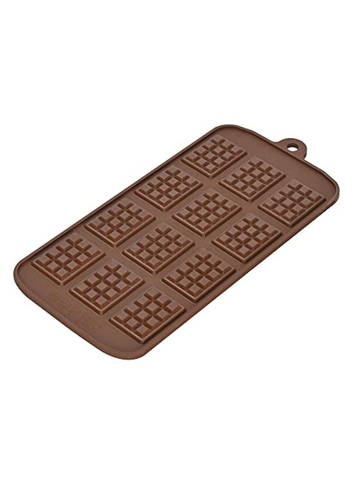 DIY Baking & Pastry Tools,12 Cavity Waffles Cake Chocolate Pan Silicone Mold Baking Mould,Cooking Tools - Brown