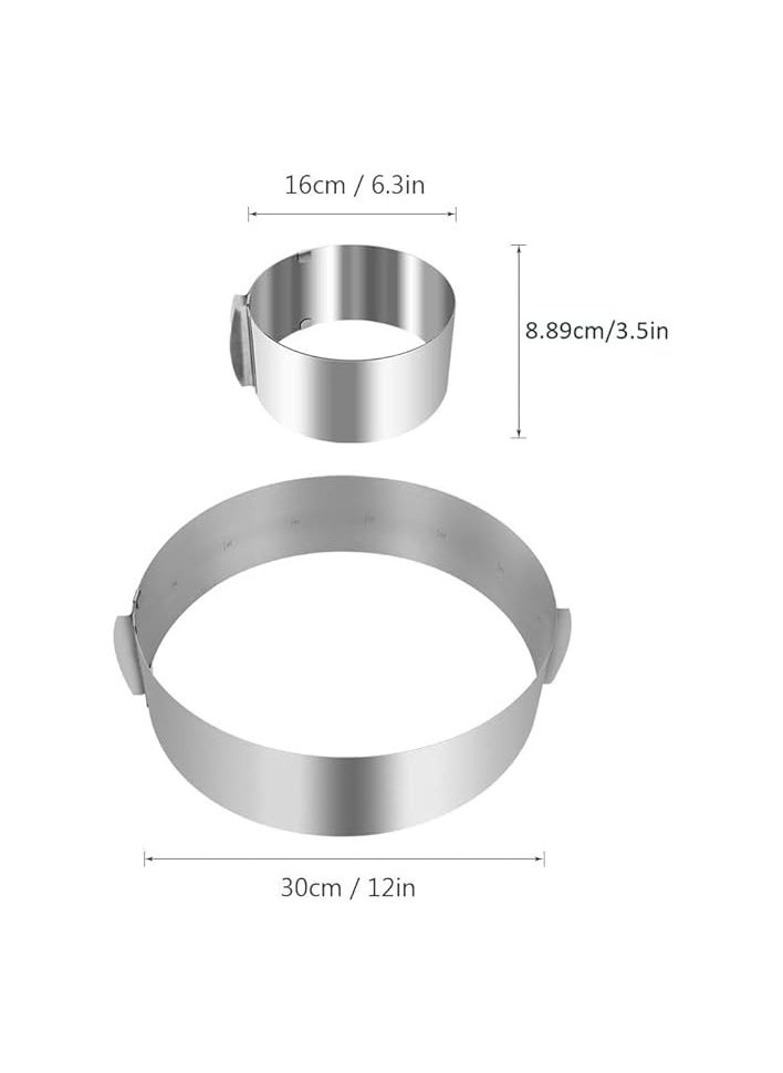 Stainless Steel 6 to12 Inch Adjustable Cake Mousse Mould Cake Baking Cake Decor Mould Ring Cake Decorating Mould Baking Ring