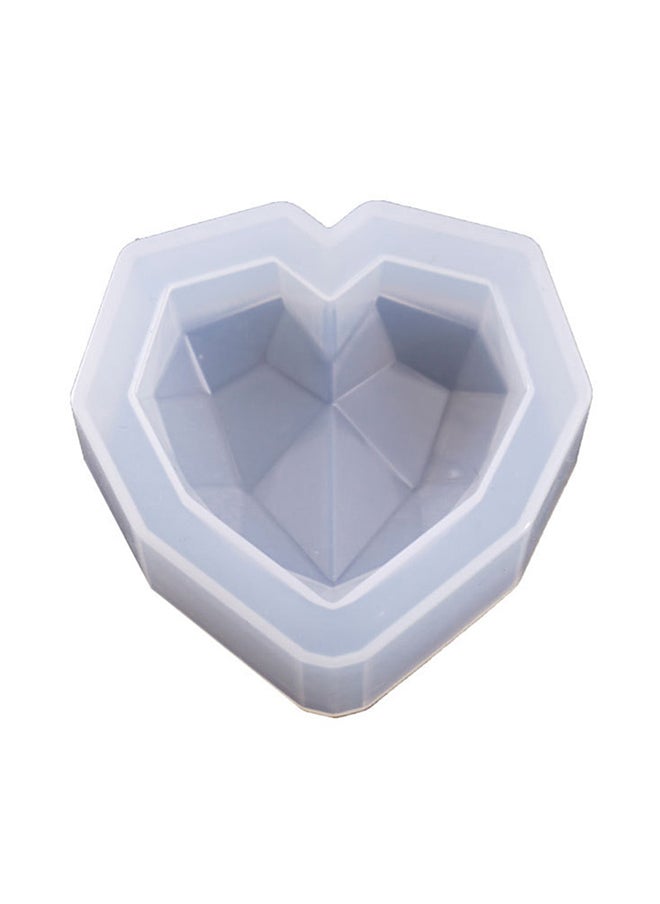 3D Diamond Heart Shaped Cake Mould White