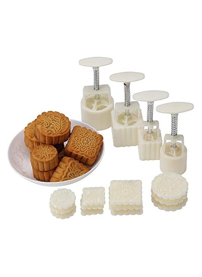 Pressure Moon Cake Mould With 12 Pcs Mode Pattern For 4 Sets