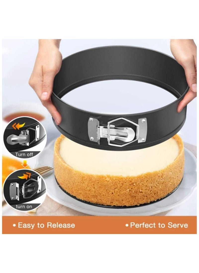 Non-Stick Round Baking Pan with Removable Bottom, 7-Inch/8-Inch/9-Inch, Dishwasher Safe Baking Bakeware Pan with Heat Resistant-Oven, Round Toaster & Cheesecake Pan