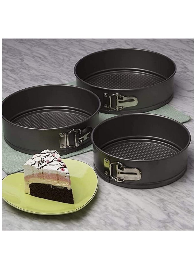 Non-Stick Round Baking Pan with Removable Bottom, 7-Inch/8-Inch/9-Inch, Dishwasher Safe Baking Bakeware Pan with Heat Resistant-Oven, Round Toaster & Cheesecake Pan