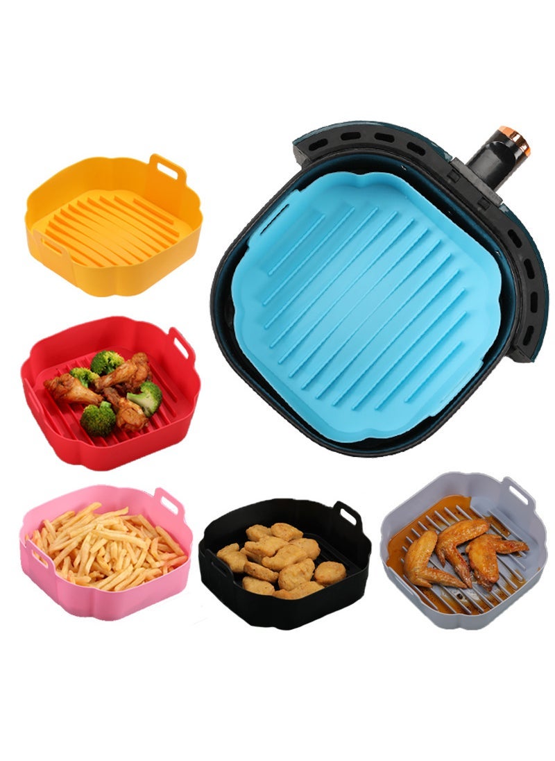 large silicone square baking pan air fryer tray Airfryer silicone pot baking pan Black